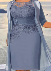 Women's Plus Size Dress Set Solid Color Crew Neck Half Sleeve Dress