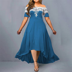 Women's Plus Size Party Dress Floral Off Shoulder Short Sleeve Winter Fall Elegant Formal Maxi long Dress Party Evening Party Dress