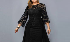 Women's Plus Size A Line Dress Midi Dress