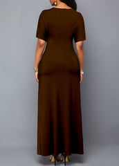 Short Sleeve Round Neck Leopard Dress