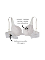 Fay Demi-Cup Bra, Petite, Contoured Cups, Smooth, Underwire, Push-Up