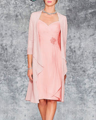 Women's Dress Set Two Piece Dress Knee Length Dress White Pink Light Green Half Sleeve Floral Pure Color Ruched Lace Fall Spring V Neck Elegant Formal 2022 S M L XL XXL 3XL 4XL 5XL 6XL